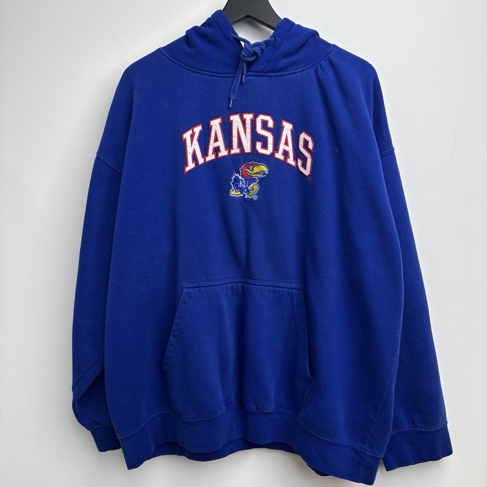 Kansas Jayhawks Hoodie XL Blue Genuine NCAA‎ University Jacket Long Sleeve Mens